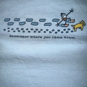 Life Is Good light blue graphic wash cloth with playful print